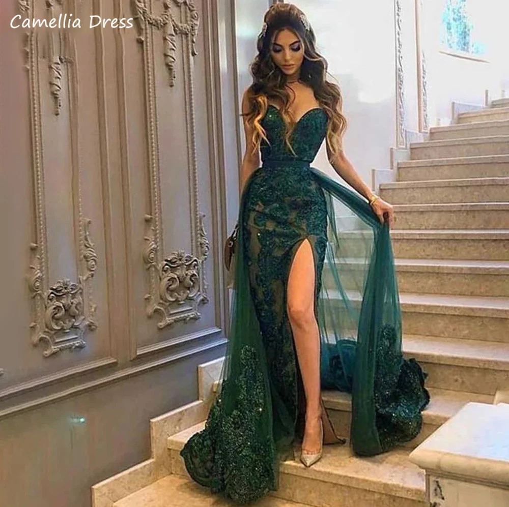 Sexy Mermaid Evening Dresses Strapless Sweetheart High Split Party Dress Delicate Appliques Prom Gowns Robe De Soirée فستان سهرة
Sexy Mermaid Evening Dresses Strapless Sweetheart High Split Party Dress Delicate Appliques Prom Gowns Robe De Soirée فستان سهرة