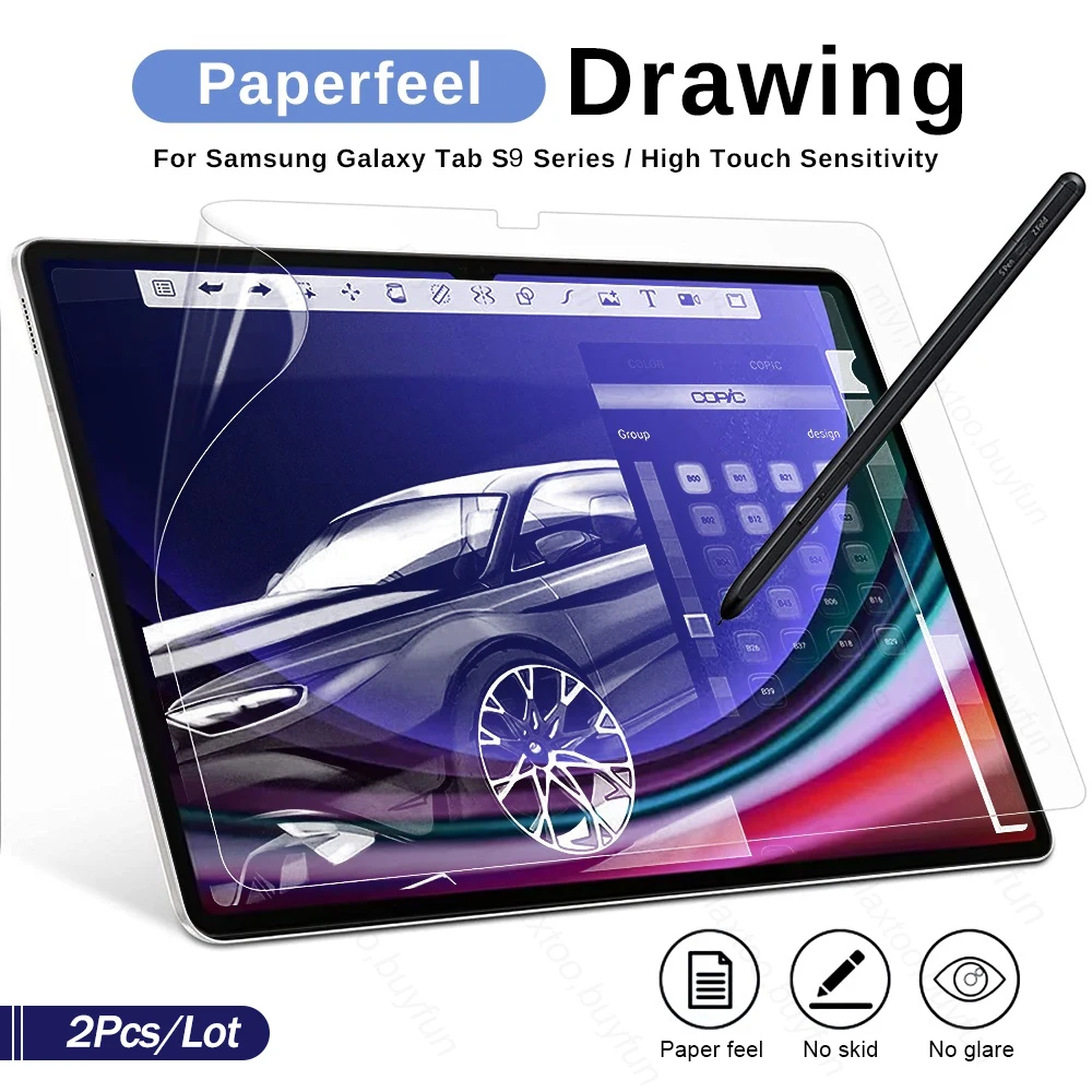 2PCS Matte Frosted Write Painting PET Soft Film For Samsung Galaxy Tab S9 Plus S 9 Ultra S9+ 5G/WiFi Screen Protector Not Glass
2PCS Matte Frosted Write Painting PET Soft Film For Samsung Galaxy Tab S9 Plus S 9 Ultra S9+ 5G/WiFi Screen Protector Not Glass