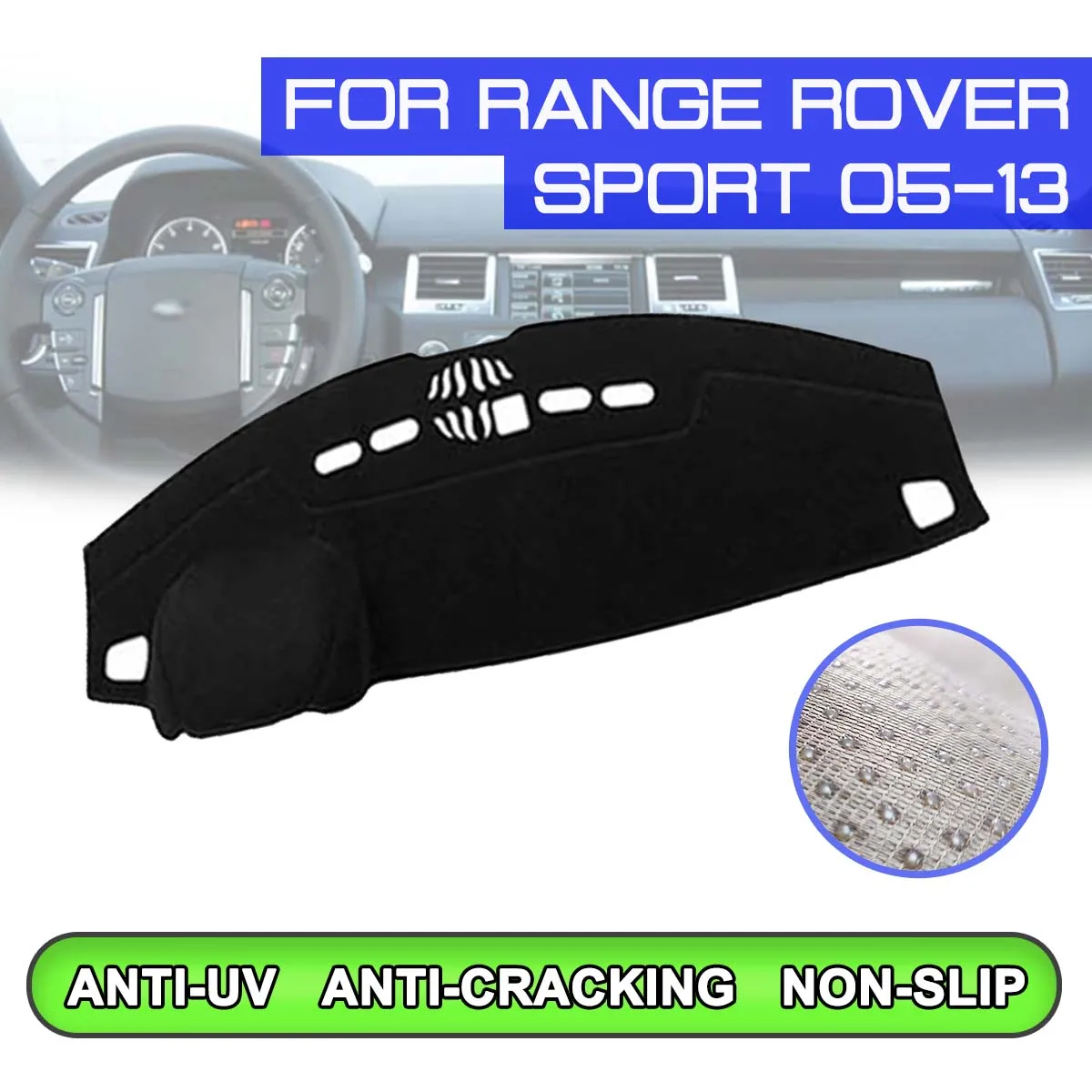 Коврик для приборной панели автомобиля для Range Rover Sport 2005 2006 2007 2008 2009-2013, нескользящий коврик для приборной панели с защитой от грязи и ультрафиолета
Коврик для приборной панели автомобиля для Range Rover Sport 2005 2006 2007 2008 2009-2013, нескользящий коврик для приборной панели с защитой от грязи и ультрафиолета