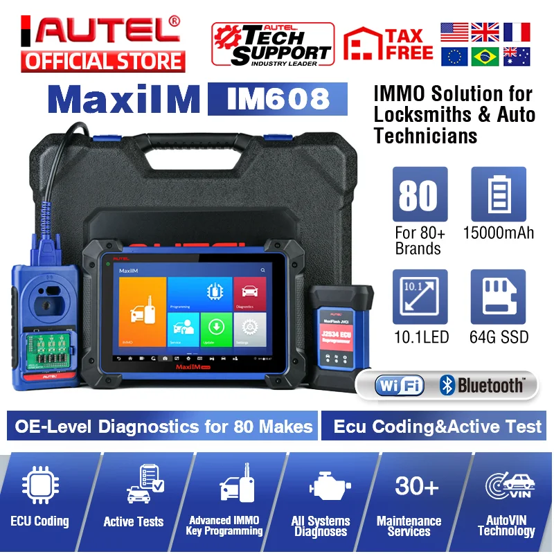 Autel MaxiIM 608 IM608 Pro Car Diagnostic Scanner OBDII OBD2 XP400 Pro Key Programming Tool Top J2534 ECU Programmer
Autel MaxiIM 608 IM608 Pro Car Diagnostic Scanner OBDII OBD2 XP400 Pro Key Programming Tool Top J2534 ECU Programmer