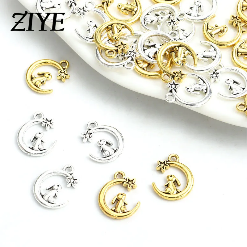 20pcs Cute Moon Rabbit Charms Antique Silver/Gold Color Animals Stars Alloys Pendants for Making Jewelry DIY Finding Accessories
20pcs Cute Moon Rabbit Charms Antique Silver/Gold Color Animals Stars Alloys Pendants for Making Jewelry DIY Finding Accessories
