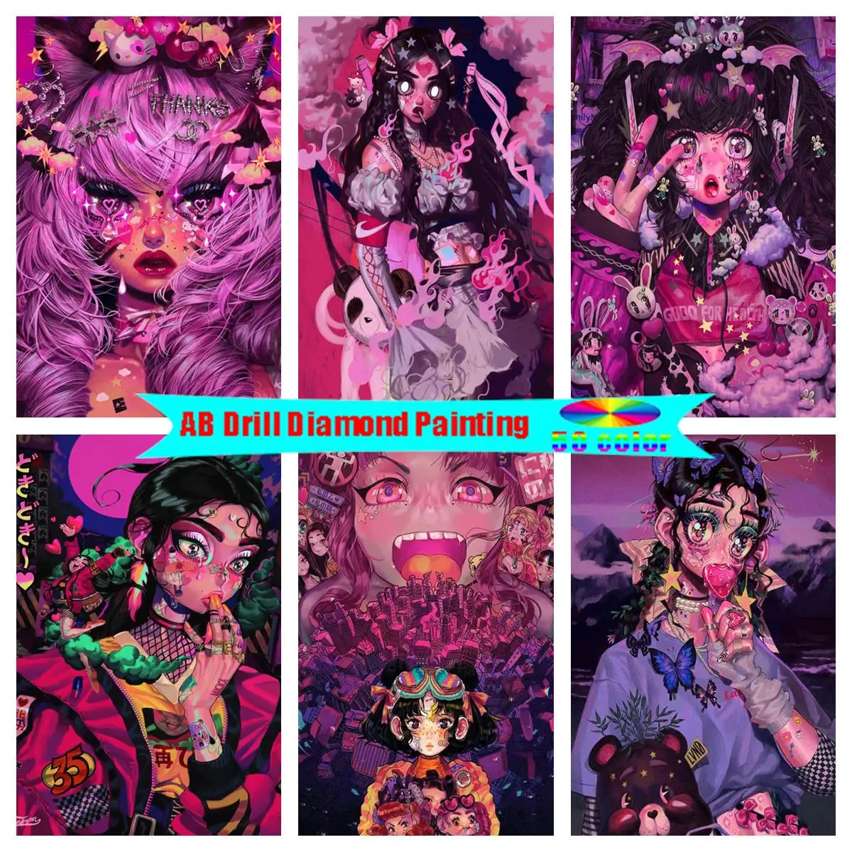 Portrait Ab Drill 5D Diy Diamond Painting Kit Pink Cartoon Girl 5D DIY Apanese Anime Diamonds Embroidery Mosaic Art Home
Portrait Ab Drill 5D Diy Diamond Painting Kit Pink Cartoon Girl 5D DIY Apanese Anime Diamonds Embroidery Mosaic Art Home