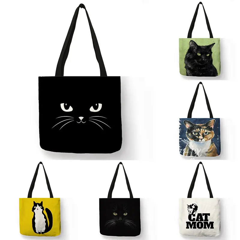 Black Cat Print Animal Art Painting Shopping Hand Bag Women Shoulder Bag Eco Large Graphic Tote Shopper Bag for Boutique
Black Cat Print Animal Art Painting Shopping Hand Bag Women Shoulder Bag Eco Large Graphic Tote Shopper Bag for Boutique