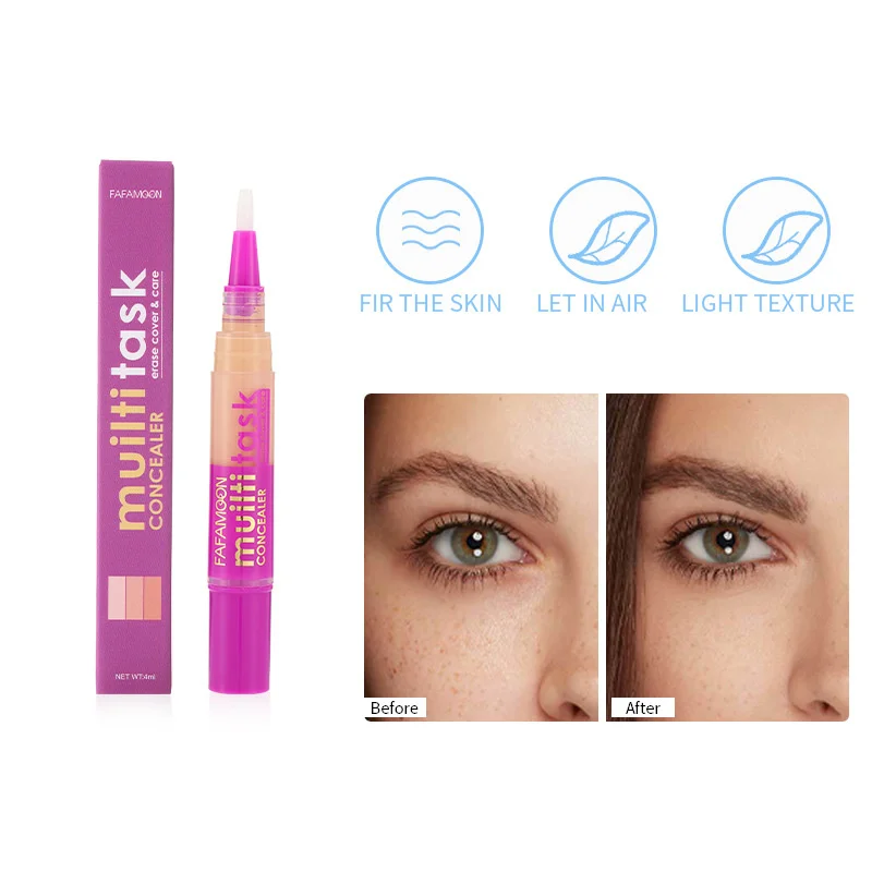 Liquid Concealer Pen With Brush Foundation Cream Makeup Lasting Brighten Invisible Pores Concealer Pencil Waterproof Cosmetics
Liquid Concealer Pen With Brush Foundation Cream Makeup Lasting Brighten Invisible Pores Concealer Pencil Waterproof Cosmetics