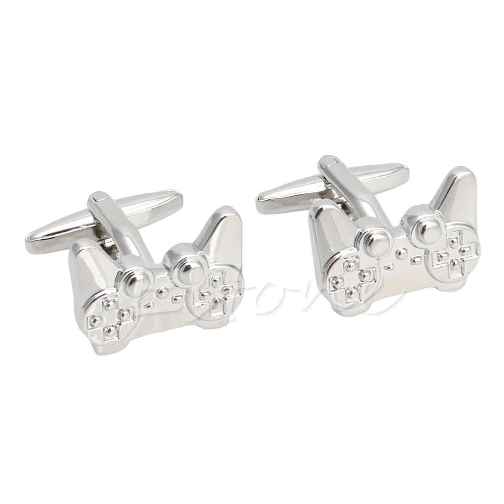 

634C 1Pair Men's Stainless Steel Cufflink Silver Game Consoles Handle Cuff Links Hot