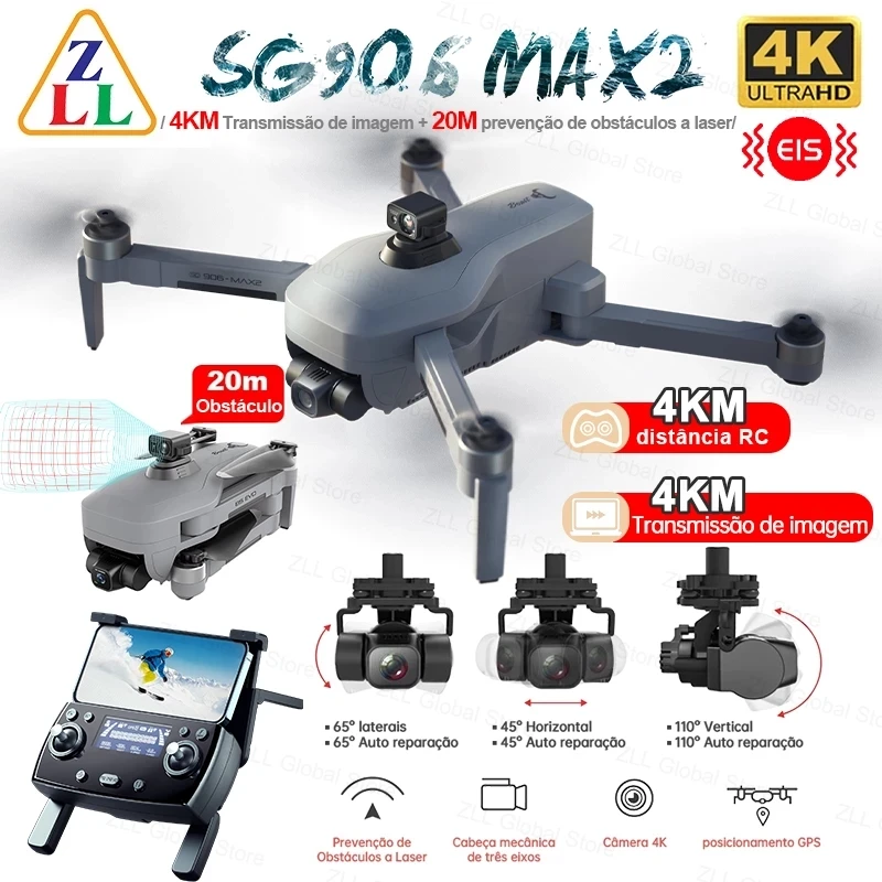 SG906 MAX2 Drone with 4K Camera 5G GPS FPV WiFi With 3-Axis Gimbal 360 Obstacle Avoidance Professional RC Quadcopter Helicopter
SG906 MAX2 Drone with 4K Camera 5G GPS FPV WiFi With 3-Axis Gimbal 360 Obstacle Avoidance Professional RC Quadcopter Helicopter