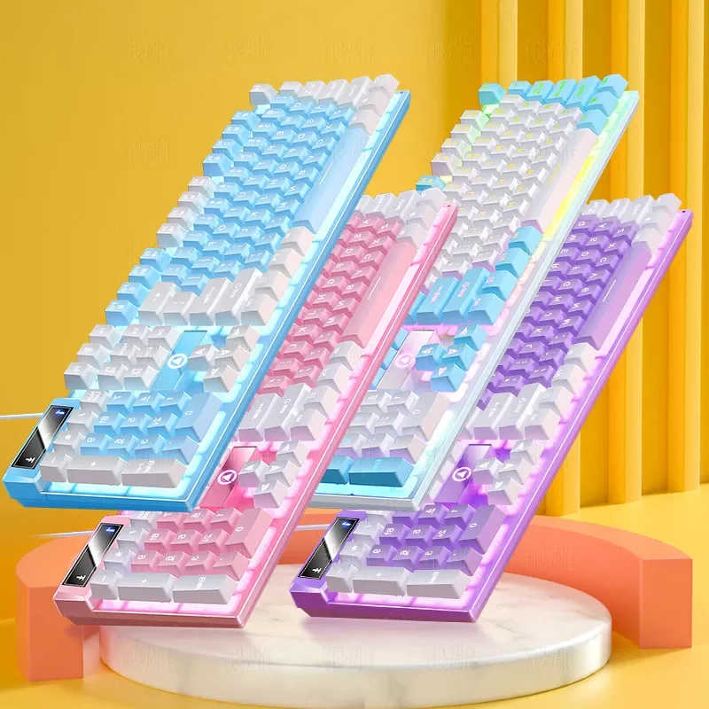 Keys Gaming Keyboard Wired Keyboard Color Matching Backlit Mechanical Feel Computer E-sports Peripherals for Desktop Laptop
Keys Gaming Keyboard Wired Keyboard Color Matching Backlit Mechanical Feel Computer E-sports Peripherals for Desktop Laptop