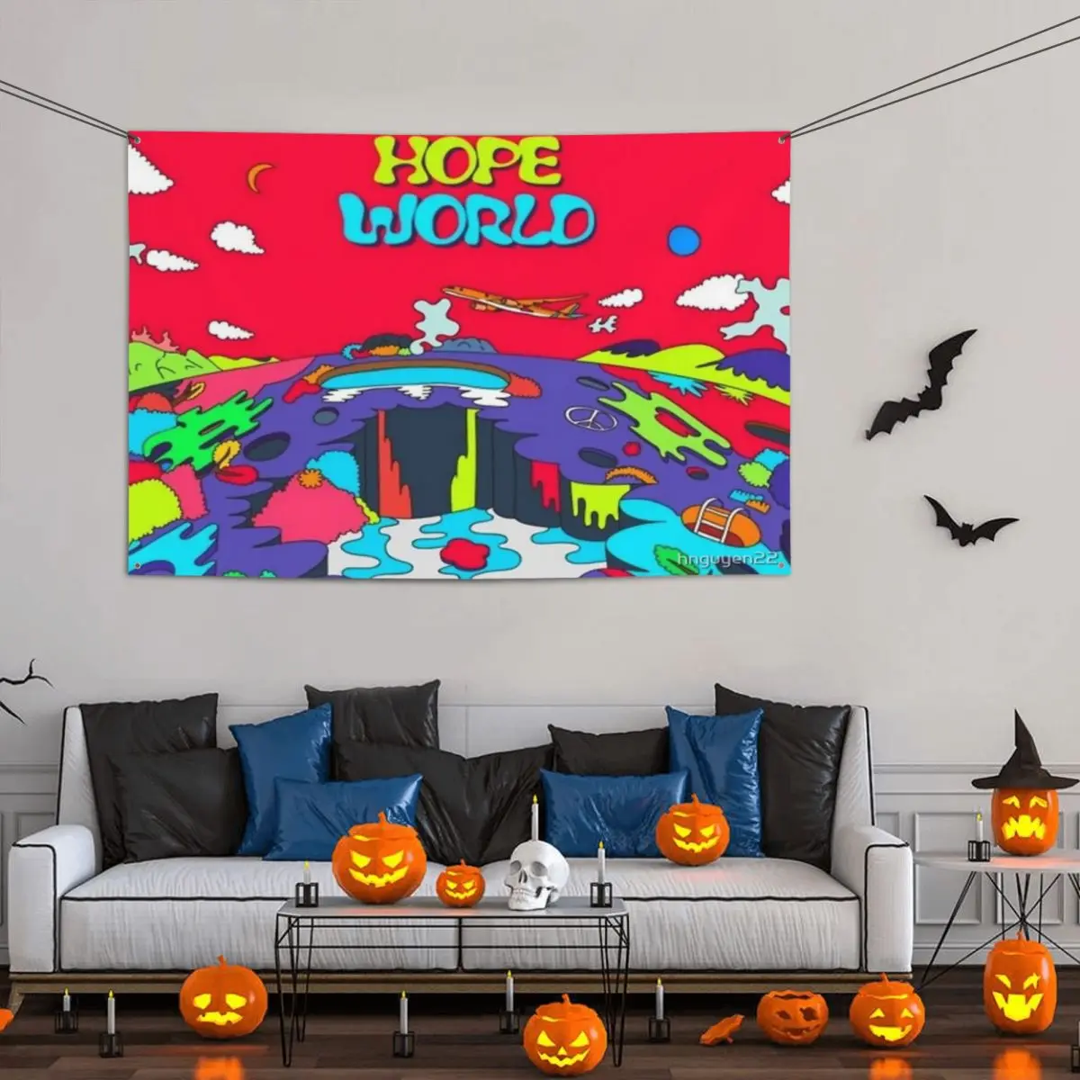 

Hope World Party Banner Decor 120x180cm Modern Decorative Vibrant Colors Lightweight Delicate