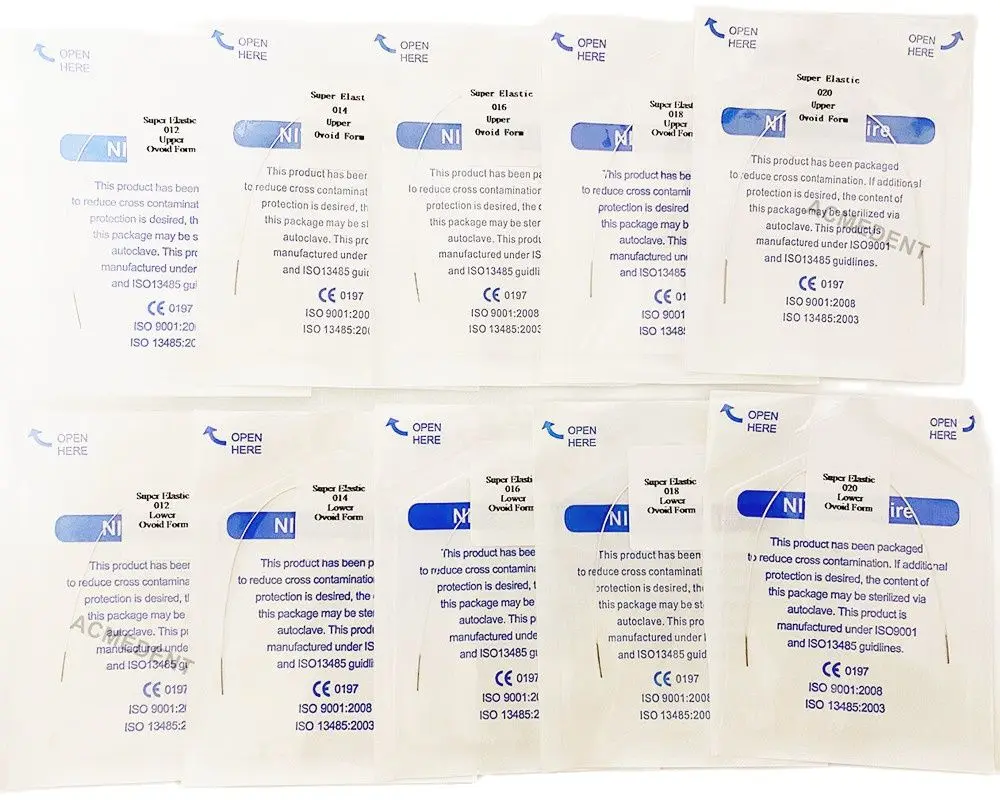 5Pack Dental Orthodontic Niti White Color Coated Arch Wire Round Super Elastic Ovoid Form Archwires Lower And Upper
5Pack Dental Orthodontic Niti White Color Coated Arch Wire Round Super Elastic Ovoid Form Archwires Lower And Upper