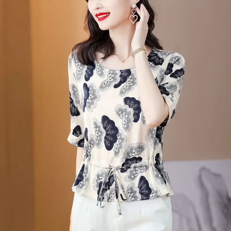 Vintage Printed Polka Dot Drawstring Bow Shirring 2022 Summer Casual Tops Loose Elegant Women Clothing Commute Shirt
Vintage Printed Polka Dot Drawstring Bow Shirring 2022 Summer Casual Tops Loose Elegant Women Clothing Commute Shirt