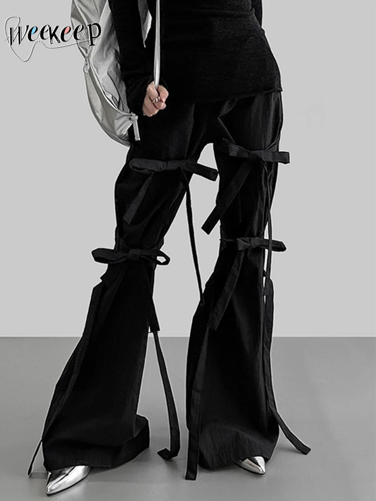 Weekeep Chic Bandage Cargo Pants Aesthetic Baggy Streetwear y2k Low Rise Black Casual Pants Women Loose Trousers Korean Fashion
Weekeep Chic Bandage Cargo Pants Aesthetic Baggy Streetwear y2k Low Rise Black Casual Pants Women Loose Trousers Korean Fashion