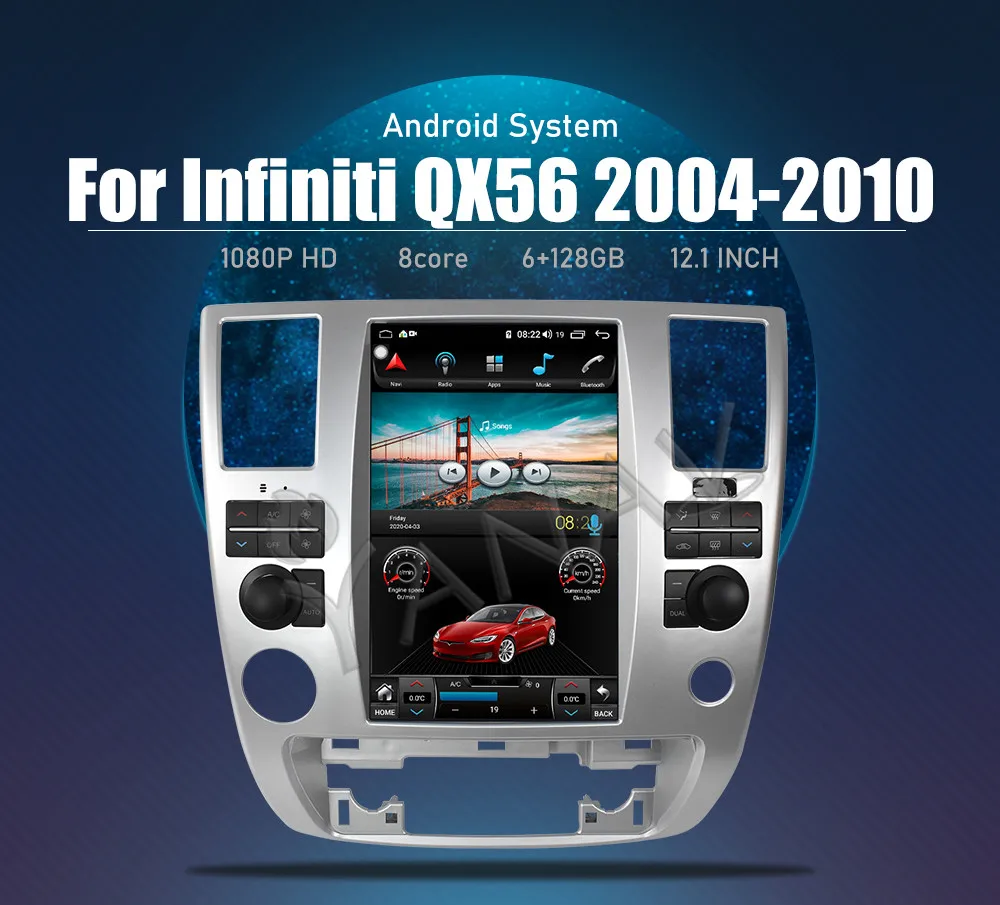 Автомагнитола 2 Din 128G для Infiniti QX56 2004-2010, система Android, сенсорный экран Tesla, мультимедийный плеер, автоголовное устройство Carplay
Автомагнитола 2 Din 128G для Infiniti QX56 2004-2010, система Android, сенсорный экран Tesla, мультимедийный плеер, автоголовное устройство Carplay