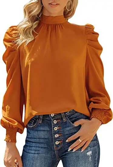 Womens Elegant Puff Sleeve Blouse Top 2023 Solid Color Office Lady Casual Lace-Up Slim Autumtn Shirt Blusas Femininas Camicette
Womens Elegant Puff Sleeve Blouse Top 2023 Solid Color Office Lady Casual Lace-Up Slim Autumtn Shirt Blusas Femininas Camicette