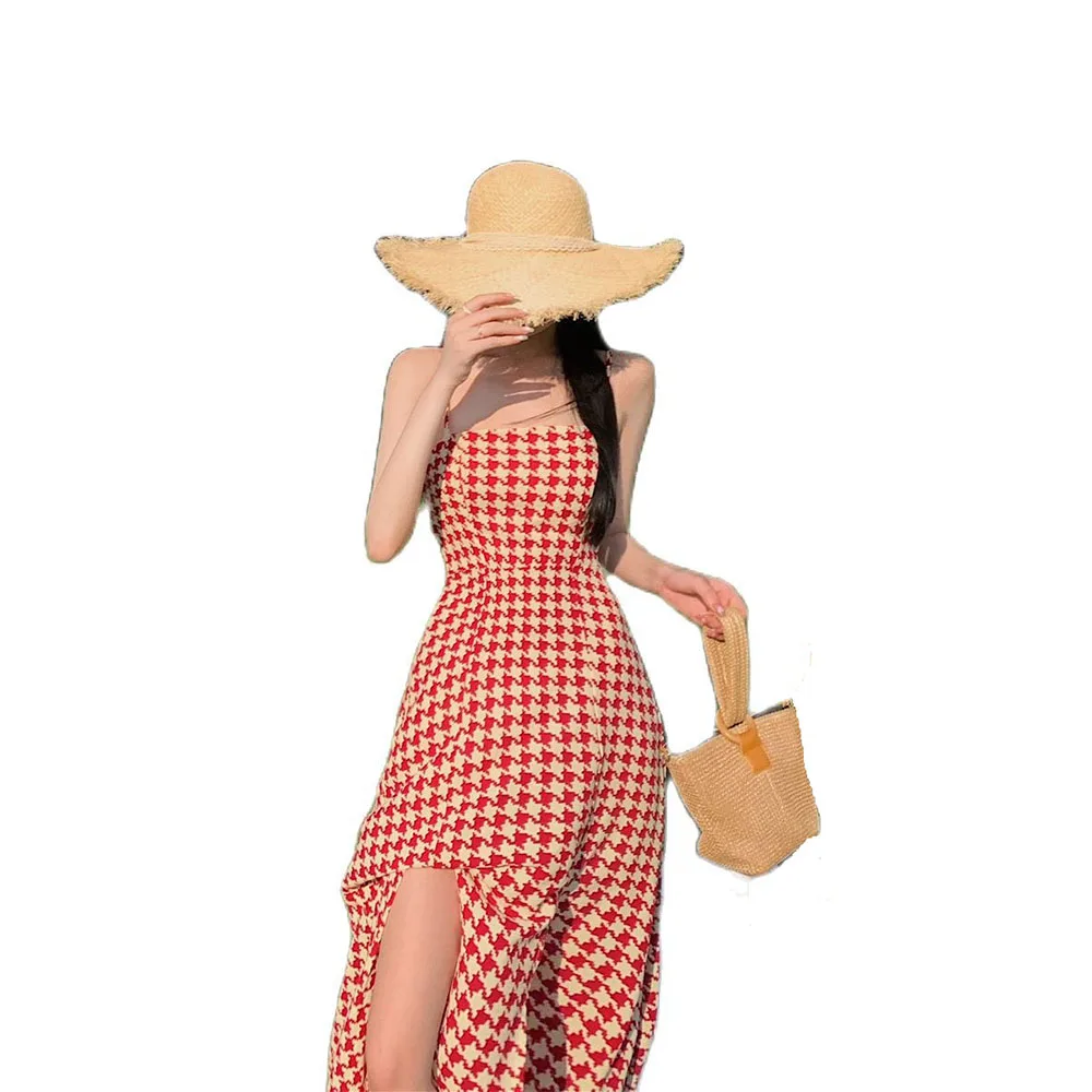 Design Sense Split Vintage Thousand Bird Lattice Sling Long Dress 2023 Summer Women's High End Temperament Elegant New in Dress
Design Sense Split Vintage Thousand Bird Lattice Sling Long Dress 2023 Summer Women's High End Temperament Elegant New in Dress