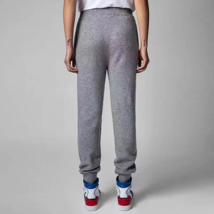Women's cashmere straight pants lace-up Elastic waist casual fashion lady knit trousers
Women's cashmere straight pants lace-up Elastic waist casual fashion lady knit trousers