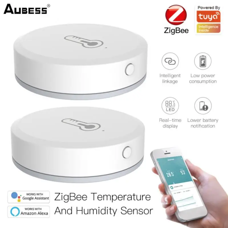 Tuya Zigbee Smart Temperature Humidity Sensor Indoor Hygrometer APP Remote Real-time Monitoring Works With Alexa Google Home
Tuya Zigbee Smart Temperature Humidity Sensor Indoor Hygrometer APP Remote Real-time Monitoring Works With Alexa Google Home