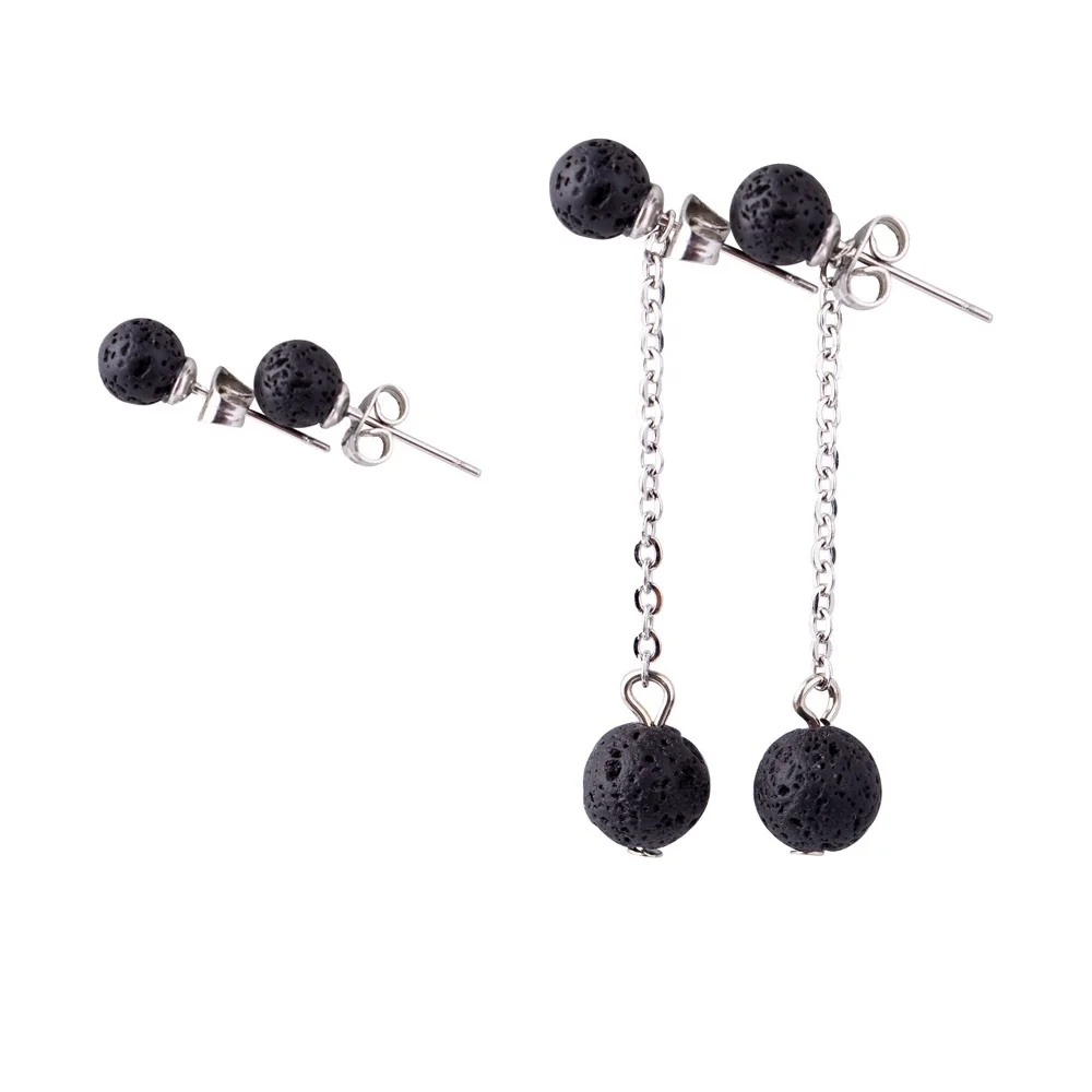Stainless Steel Stud 8mm 6mm Black Lava Rock Stone Bead Earrings DIY Aromatherapy Essential Oil Diffuser Earrings Jewelry
Stainless Steel Stud 8mm 6mm Black Lava Rock Stone Bead Earrings DIY Aromatherapy Essential Oil Diffuser Earrings Jewelry