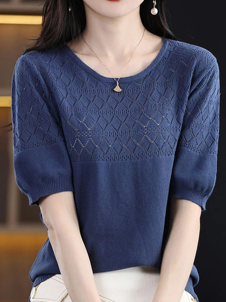 Cotton Thin Knitted Tshirts Women 2023 Summer Tee Shirt Femme O Neck Short Sleeve Hollow Out T Shirt Female White Pink Thin Tops
Cotton Thin Knitted Tshirts Women 2023 Summer Tee Shirt Femme O Neck Short Sleeve Hollow Out T Shirt Female White Pink Thin Tops