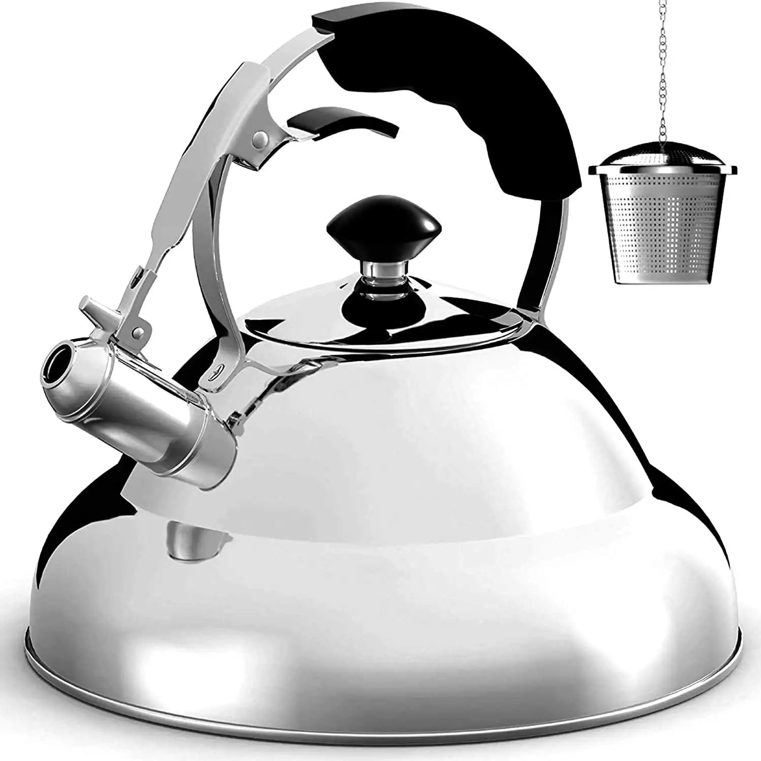 Whistling Kettle, Tea Pots for Stovetop - Stainless Steel Teapot with Infuser for Loose Leaf Tea, 2.75 Liters
Whistling Kettle, Tea Pots for Stovetop - Stainless Steel Teapot with Infuser for Loose Leaf Tea, 2.75 Liters