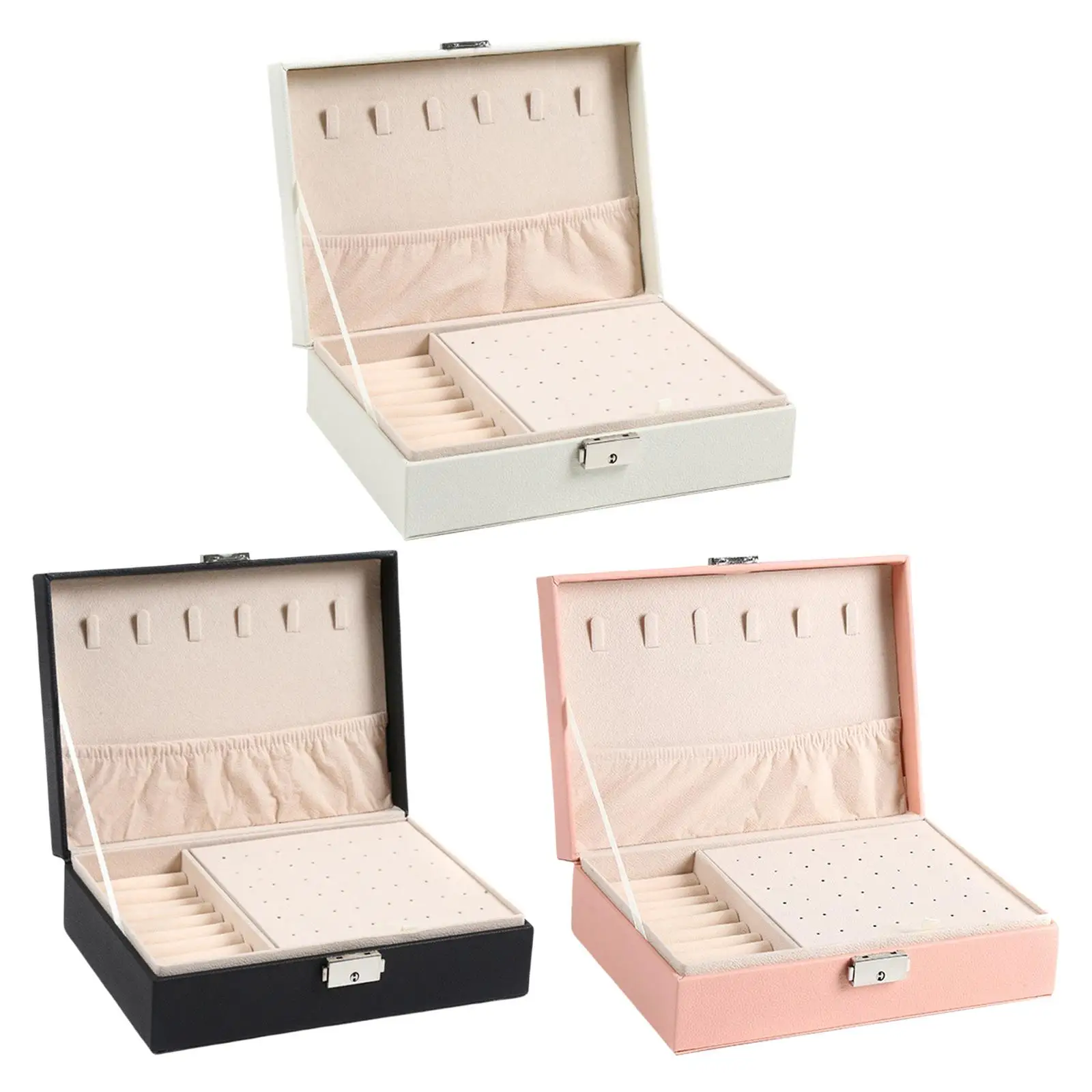 Jewelry Box Necklace Earrings Jewelery Organizer Detachable Storage Tray PU Leather
Jewelry Box Necklace Earrings Jewelery Organizer Detachable Storage Tray PU Leather