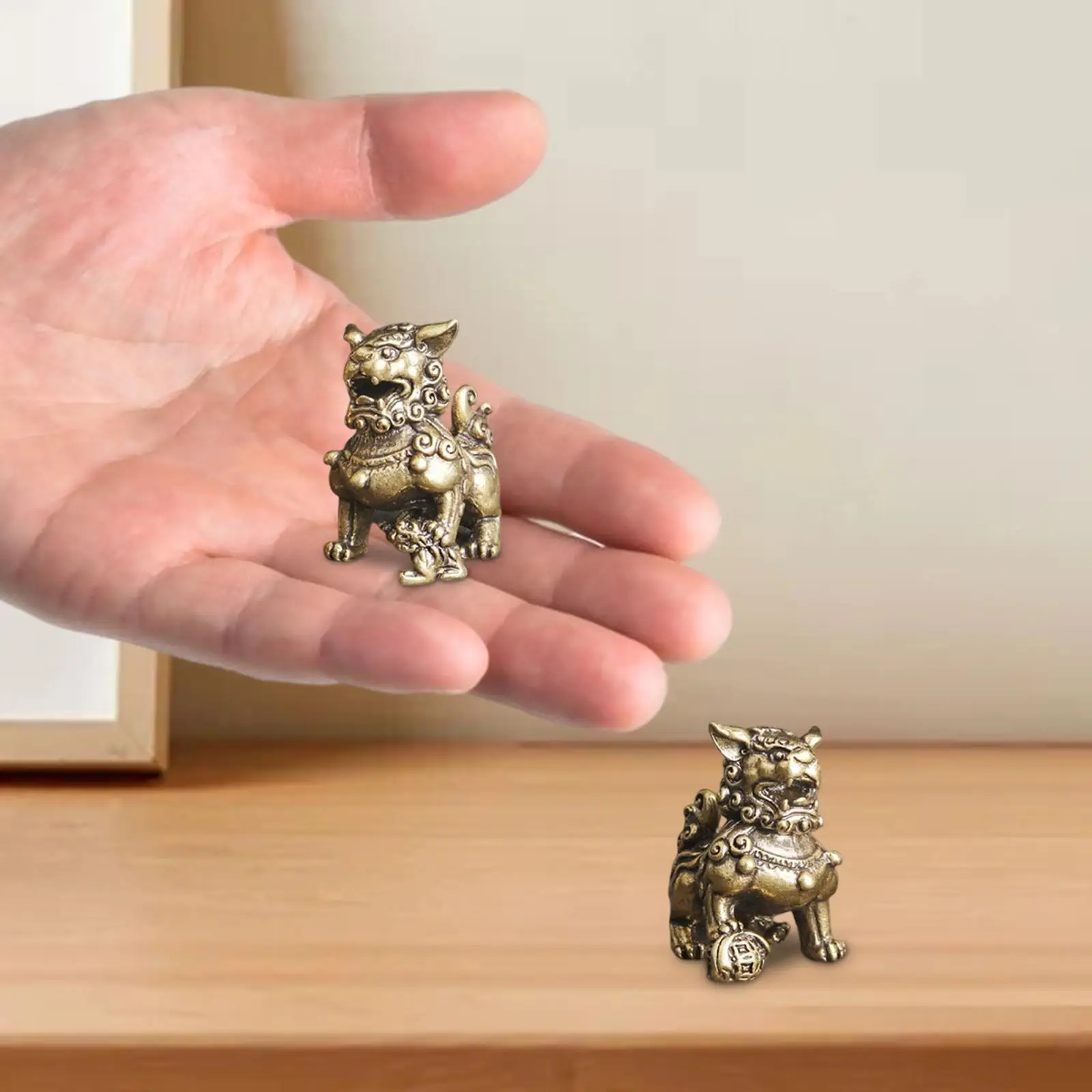 2 Pieces Gold Lion Figurine Feng Shui Decor Wealth Ornaments Collectible Decor Miniature Lion Sculpture for Home
2 Pieces Gold Lion Figurine Feng Shui Decor Wealth Ornaments Collectible Decor Miniature Lion Sculpture for Home