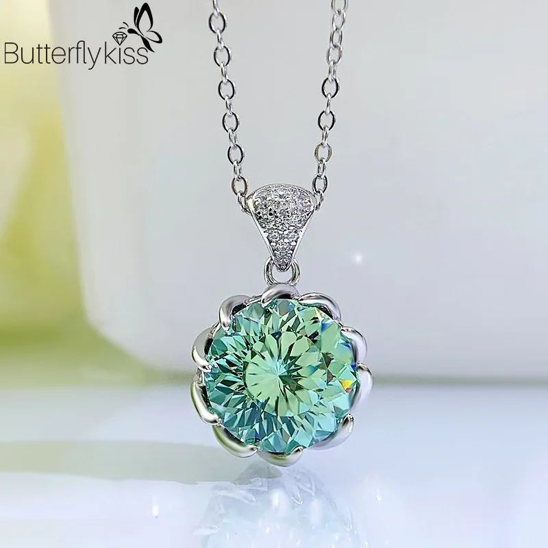 BK 100% 925 Sterling Silver Flowers 12 MM Created Moissanite Gemstone Party Pendant Necklace for Women Fine Jewelry Wholesale
BK 100% 925 Sterling Silver Flowers 12 MM Created Moissanite Gemstone Party Pendant Necklace for Women Fine Jewelry Wholesale