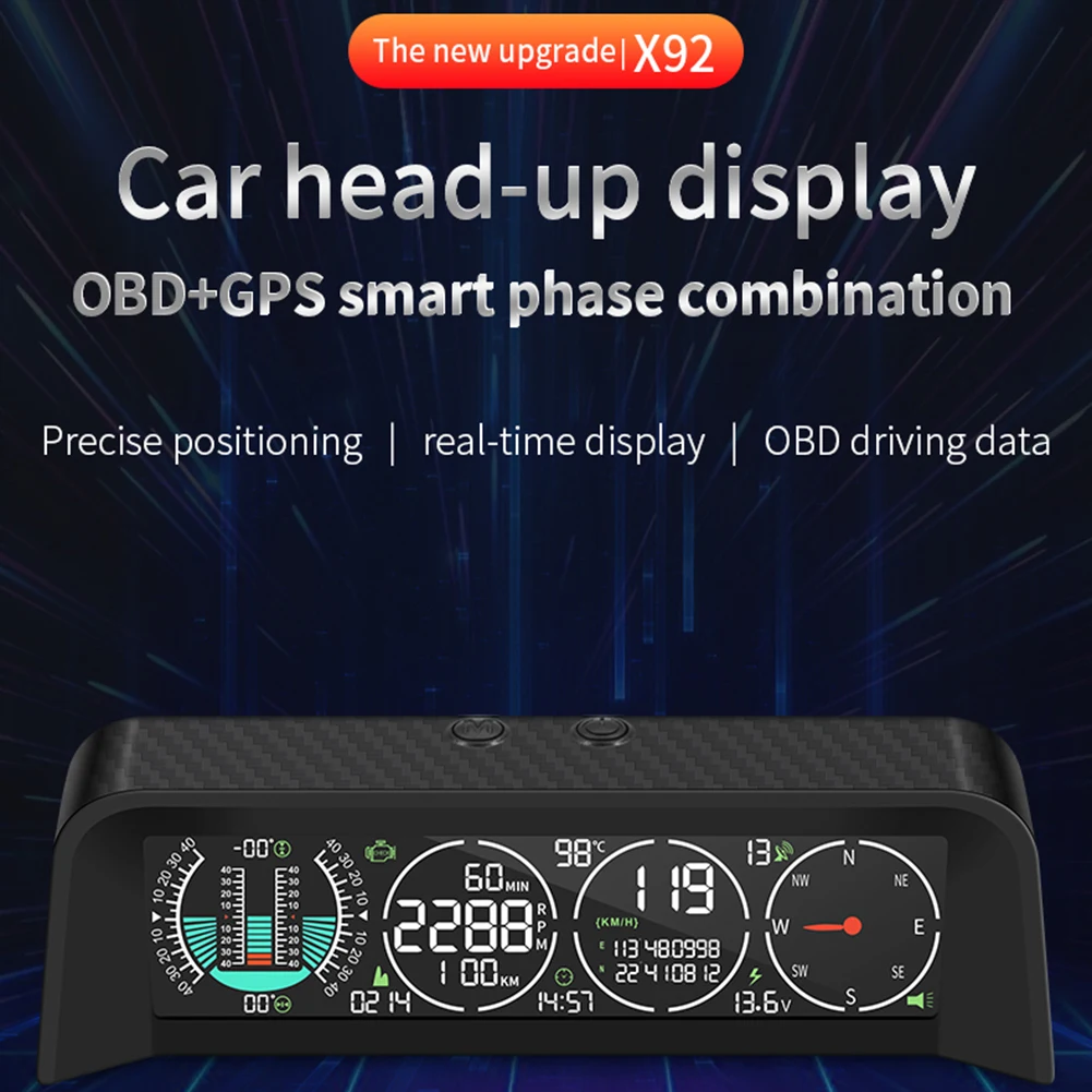Car Head Up Display With HUD Screen Smart GPS Tire Pressure Monitor Inclinometer With Tire Pressure & Temperature X92
Car Head Up Display With HUD Screen Smart GPS Tire Pressure Monitor Inclinometer With Tire Pressure & Temperature X92