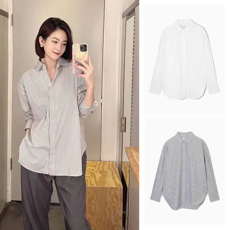COS LRIS spring new women's commuting simple loose version pointed collar poplin button-down long-sleeved shirt 1107/444/002
COS LRIS spring new women's commuting simple loose version pointed collar poplin button-down long-sleeved shirt 1107/444/002