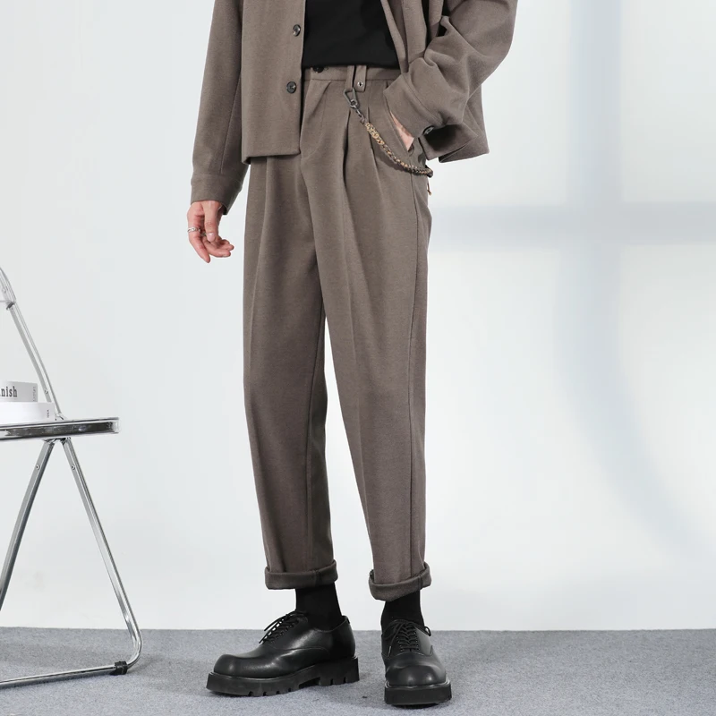 Autumn And Winter New Woolen Belt Decoration Casual Pants Slim Fit Premium Men's Trousers Daily Kecks Fashion Stride Britches
Autumn And Winter New Woolen Belt Decoration Casual Pants Slim Fit Premium Men's Trousers Daily Kecks Fashion Stride Britches