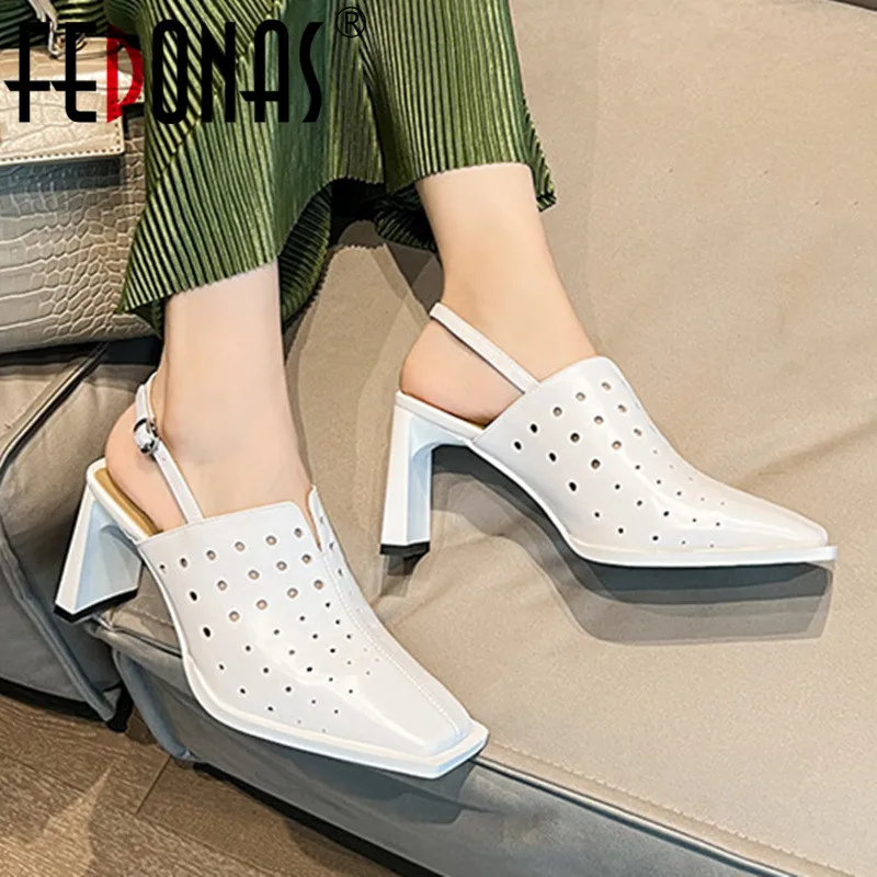 FEDONAS High Thick Heels Women Pumps Genuine Leather Square Toe Hollow Shoes Casual Office Lady Shoes Woman Spring Summer Shoes
FEDONAS High Thick Heels Women Pumps Genuine Leather Square Toe Hollow Shoes Casual Office Lady Shoes Woman Spring Summer Shoes