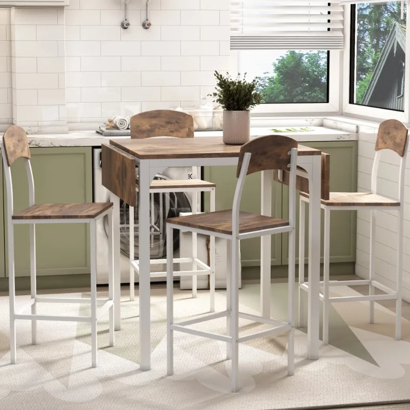 EUROCO 5-piece Farmhouse Kitchen Dining Table and Chair Set,36.6”H Counter Height Dining Table Set with 2-Side Drop Leaf Table
EUROCO 5-piece Farmhouse Kitchen Dining Table and Chair Set,36.6”H Counter Height Dining Table Set with 2-Side Drop Leaf Table