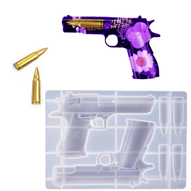 3D Toy Pistol Shape Silicone Mould Gun Bullet Epoxy Resin Casting Mold For DIY Resin Craft Children Plaything Making Accessories
3D Toy Pistol Shape Silicone Mould Gun Bullet Epoxy Resin Casting Mold For DIY Resin Craft Children Plaything Making Accessories