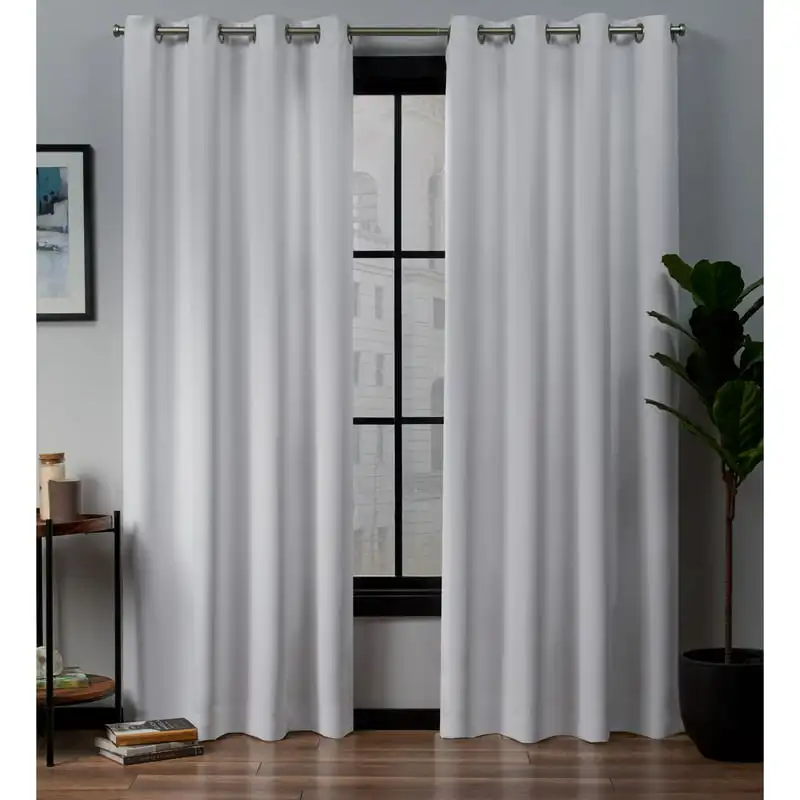 

Academy Total Blackout Grommet Top Curtain Panel Pair, 52x108, White