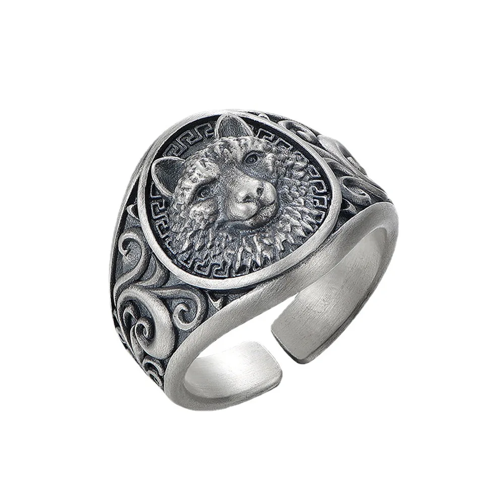 Fashion jewelry copper plated thai silver wolf head ring for men, retro accessories open index finger domineering men ring
Fashion jewelry copper plated thai silver wolf head ring for men, retro accessories open index finger domineering men ring