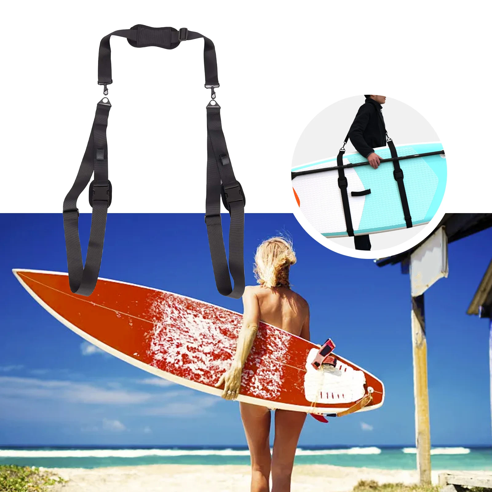 Surfboard Straps Multifunctional Surfboard and Kayak Shoulder Strap Quick Release Buckle with Adjustable Length
Surfboard Straps Multifunctional Surfboard and Kayak Shoulder Strap Quick Release Buckle with Adjustable Length