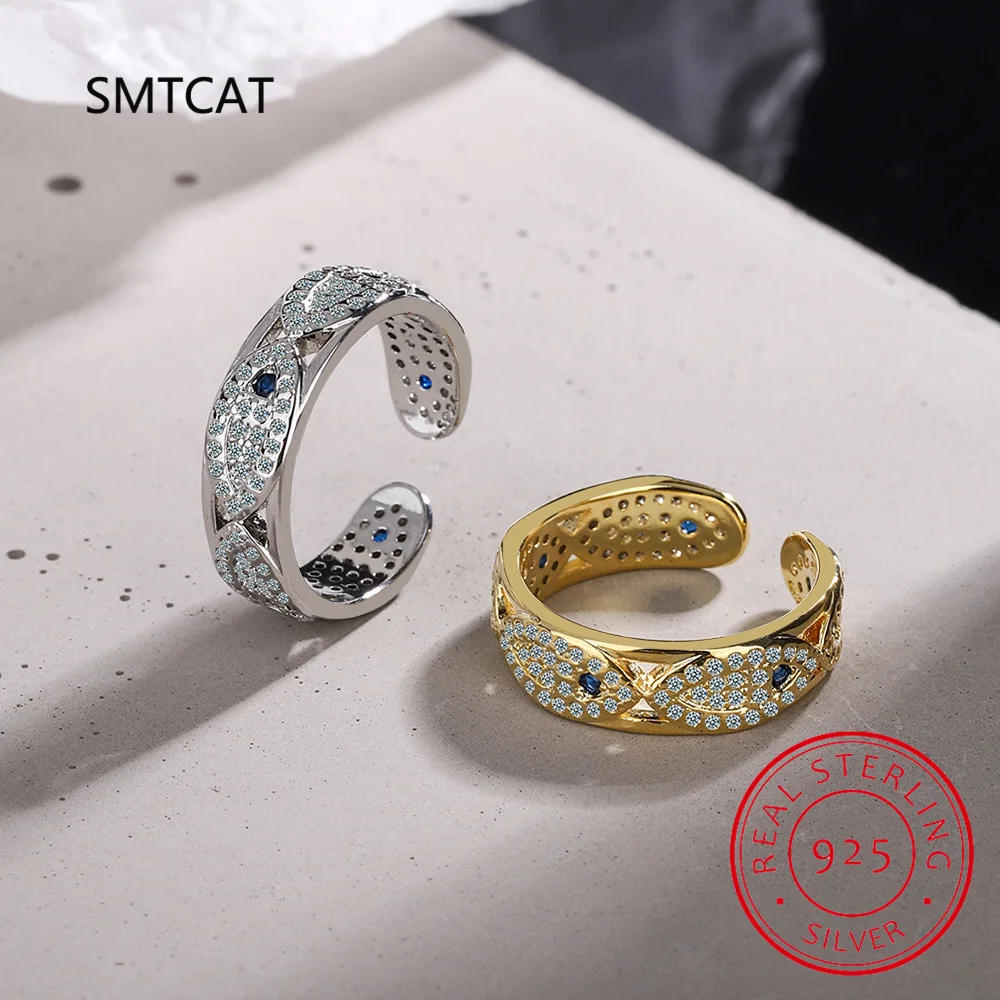 925 Sterling Silver Evil of Eye Rings For Women Good Luck Blue Stone CZ Luxury Brand Open Ring Turkey Wedding Jewelry
925 Sterling Silver Evil of Eye Rings For Women Good Luck Blue Stone CZ Luxury Brand Open Ring Turkey Wedding Jewelry