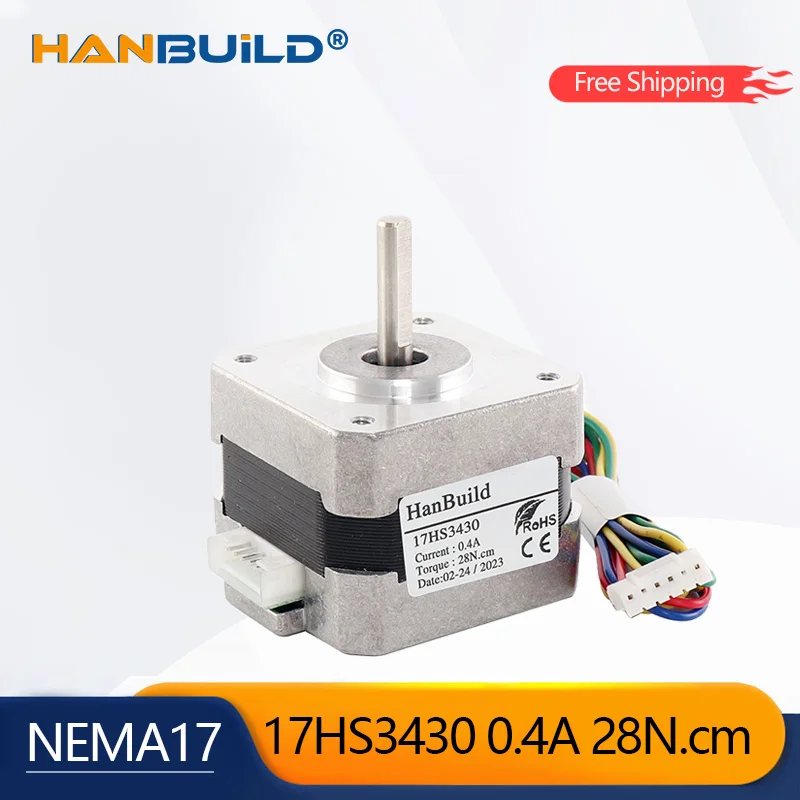 Free Shipping 2 Phase Nema17 Stepper Motor 0.4A 28N.CM 17HS3430 4 Leads 42 Stepper Motor For 3D Printer CNC Laser Accessories
Free Shipping 2 Phase Nema17 Stepper Motor 0.4A 28N.CM 17HS3430 4 Leads 42 Stepper Motor For 3D Printer CNC Laser Accessories