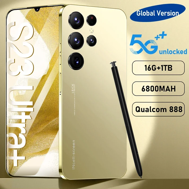 

New 3G 4G 5G smart phone original s23 ultra+ Android smartphone 5g Cellphones 16G+1TB mobile phone 6.8inch unlocked smartphones