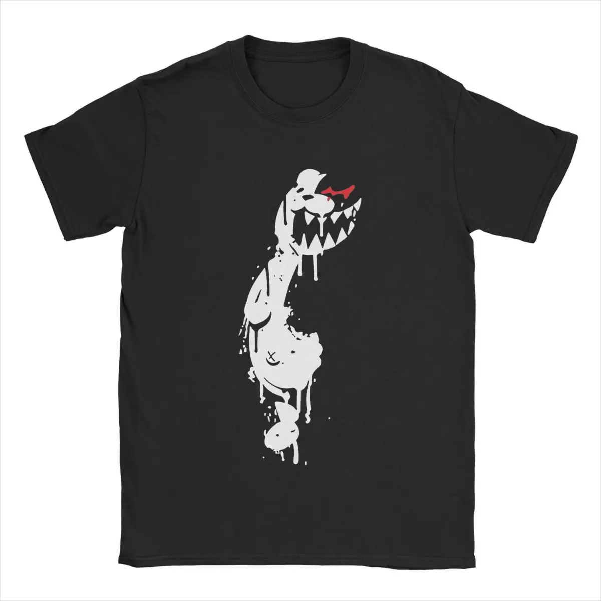 Забавные расписные футболки Monokuma Danganronpa для мужчин из чистого хлопка с круглым