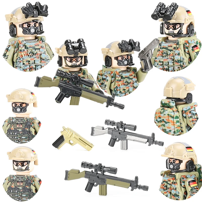 Military German Army KSK Special Forces Commandos Figures Building Blocks City Police Weapons G3 Sniper Rifle Bricks Toys Kids 
Military German Army KSK Special Forces Commandos Figures Building Blocks City Police Weapons G3 Sniper Rifle Bricks Toys Kids