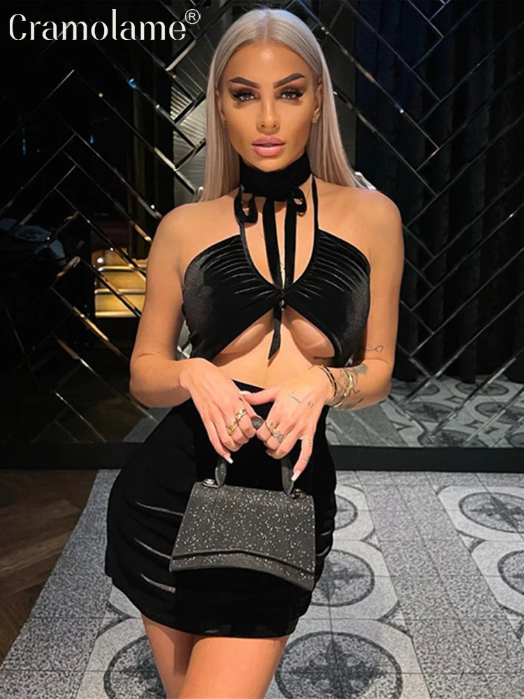 Sexy Halter Backless Bodycon Bandage Cut Out Mini Dress Women Velvet Party Club Evening Strapless Dresses 2023 Spring Clothes
Sexy Halter Backless Bodycon Bandage Cut Out Mini Dress Women Velvet Party Club Evening Strapless Dresses 2023 Spring Clothes