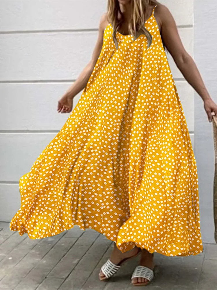 Casual Loose Women Long Beach Dress Retro Women Boho Dot Printed Hem Sling Dress 2022 Fashion Sleeveless Solid A-line Maxi Dress
Casual Loose Women Long Beach Dress Retro Women Boho Dot Printed Hem Sling Dress 2022 Fashion Sleeveless Solid A-line Maxi Dress