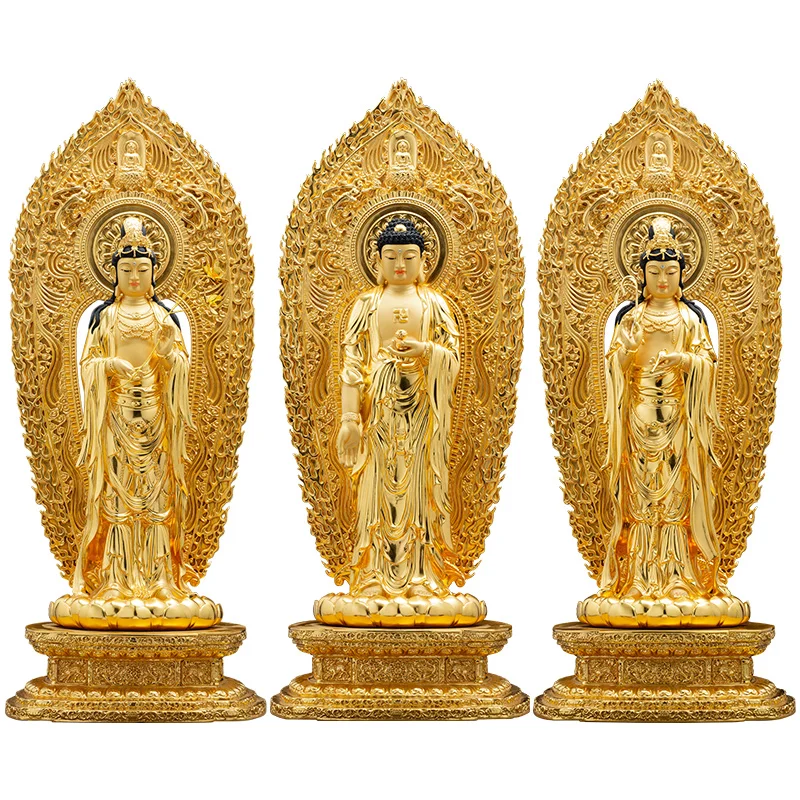 Buddha Statue Gold Body Bronze Statue Amitabha Buddha Station Mahasthamaprapta Guanyin Goddess Statue Worship Decoration
Buddha Statue Gold Body Bronze Statue Amitabha Buddha Station Mahasthamaprapta Guanyin Goddess Statue Worship Decoration