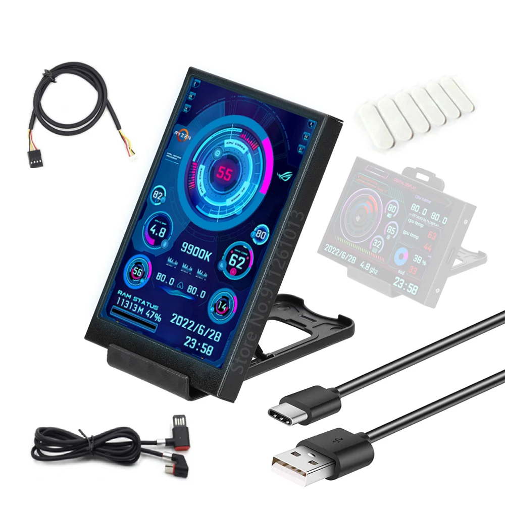 IPS вторичный экран 3,5 дюйма TYPE-C компьютер CPU GPU RAM HDD USB дисплей для free AIDA64
IPS вторичный экран 3,5 дюйма TYPE-C компьютер CPU GPU RAM HDD USB дисплей для free AIDA64