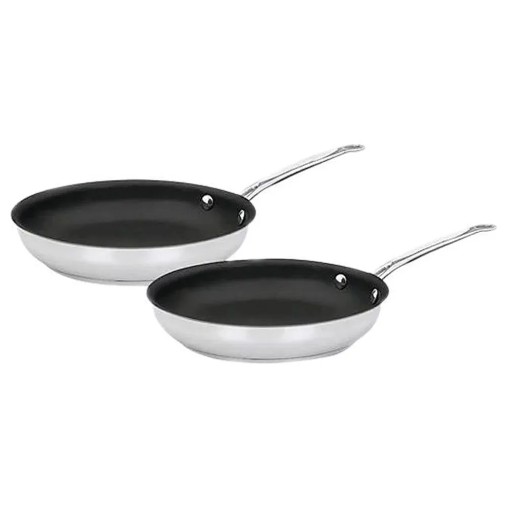 Chef's Classic Stainless Nonstick 2-Piece 9-Inch and 11-Inch Skillet Set Cooking Pots Cookware 
Chef's Classic Stainless Nonstick 2-Piece 9-Inch and 11-Inch Skillet Set Cooking Pots Cookware