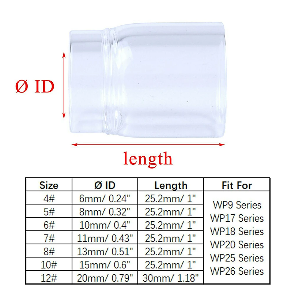 New Practical Quality Durable Glass Cup Nozzle TIG Pyrex With O-rings Consumables Welding For WP9/17/18/20/26 Part
New Practical Quality Durable Glass Cup Nozzle TIG Pyrex With O-rings Consumables Welding For WP9/17/18/20/26 Part