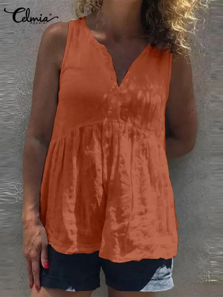 Celmia Sleeveless O-neck Tanks 2022 Summer Leisure Peplum Tops Ladies Solid Color Blouses Cotton Casual Loose Women Tank Top
Celmia Sleeveless O-neck Tanks 2022 Summer Leisure Peplum Tops Ladies Solid Color Blouses Cotton Casual Loose Women Tank Top
