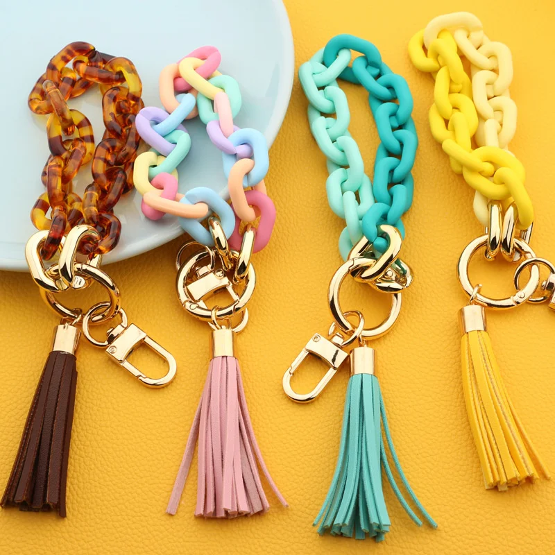 Acrylic Chain Keychain For Keys Colorful Tassel Keyring For Women Men Wristlet Bracelet Keychain Charms 2022 Fashion Jewelry New
Acrylic Chain Keychain For Keys Colorful Tassel Keyring For Women Men Wristlet Bracelet Keychain Charms 2022 Fashion Jewelry New