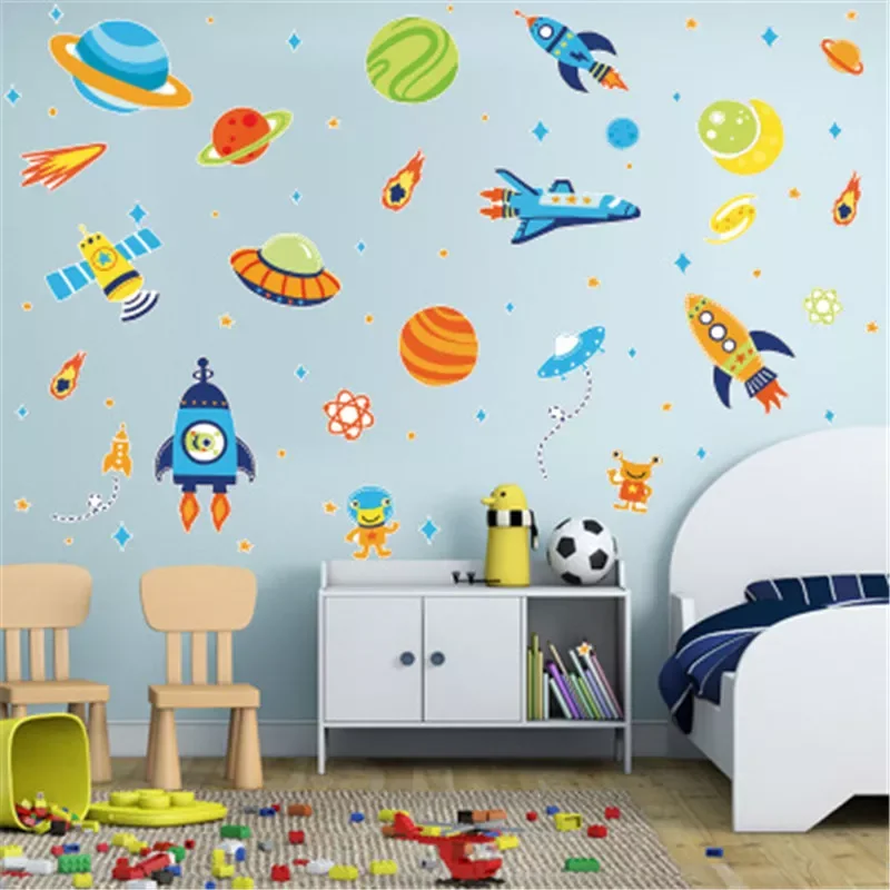 NEW2023 Space Planet Rocket Wall Stickers Baby Boys Bedroom Decals Mural Cartoon Rocket Ship Decorative Wall Stickers For Kids R
NEW2023 Space Planet Rocket Wall Stickers Baby Boys Bedroom Decals Mural Cartoon Rocket Ship Decorative Wall Stickers For Kids R