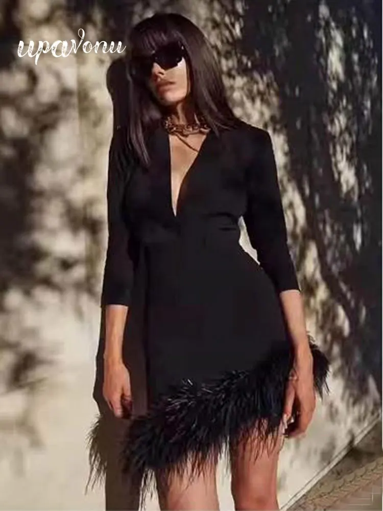 Sexy Women Bandage Dress 2022 Autumn Dress V Neck Long Sleeve Bodycon Asymmetrical Feather Dress Celebrity Evening Party Vestido
Sexy Women Bandage Dress 2022 Autumn Dress V Neck Long Sleeve Bodycon Asymmetrical Feather Dress Celebrity Evening Party Vestido